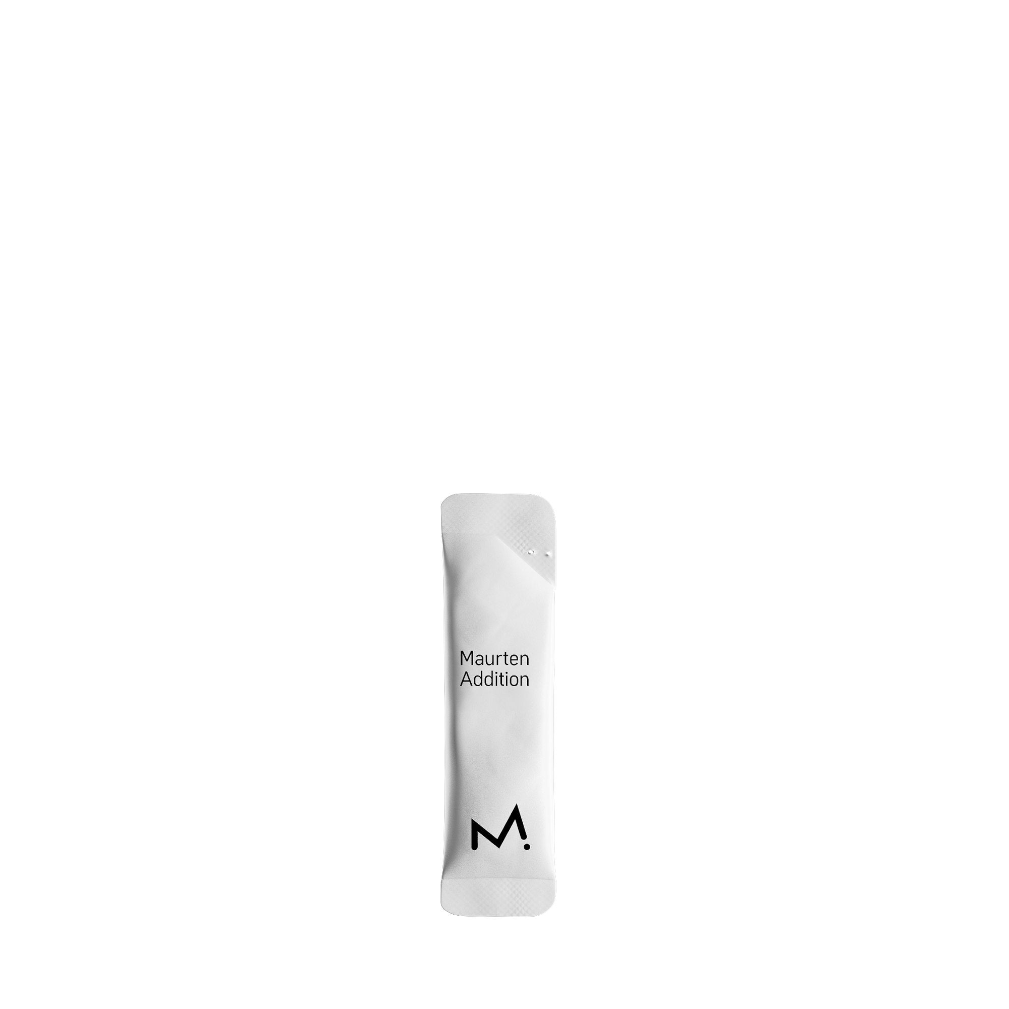 Maurten Addition sports nutrition energy gel pack featuring six 2g servings for athletic performance and endurance.